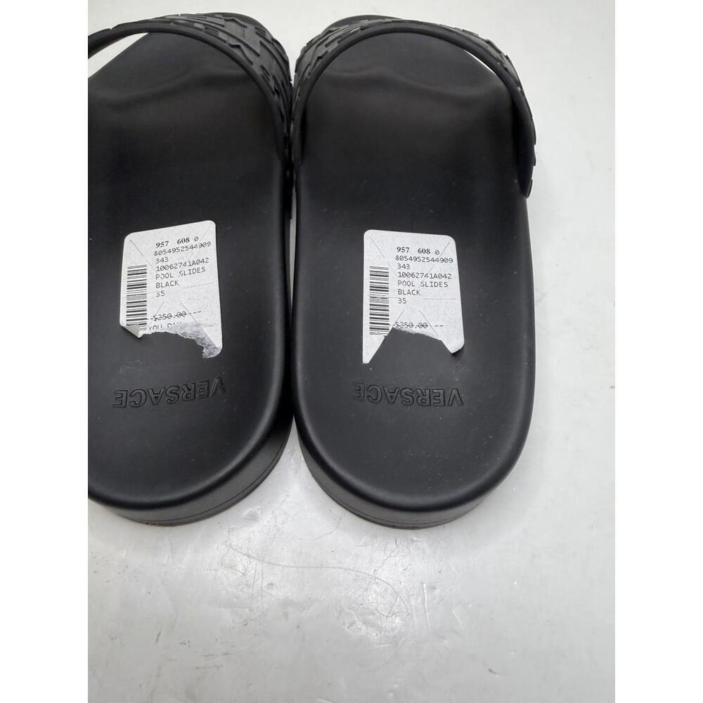 Versace Black Greca Logo Slide Sandals Women’s EU 35 New No Box - Picture 3 of 5